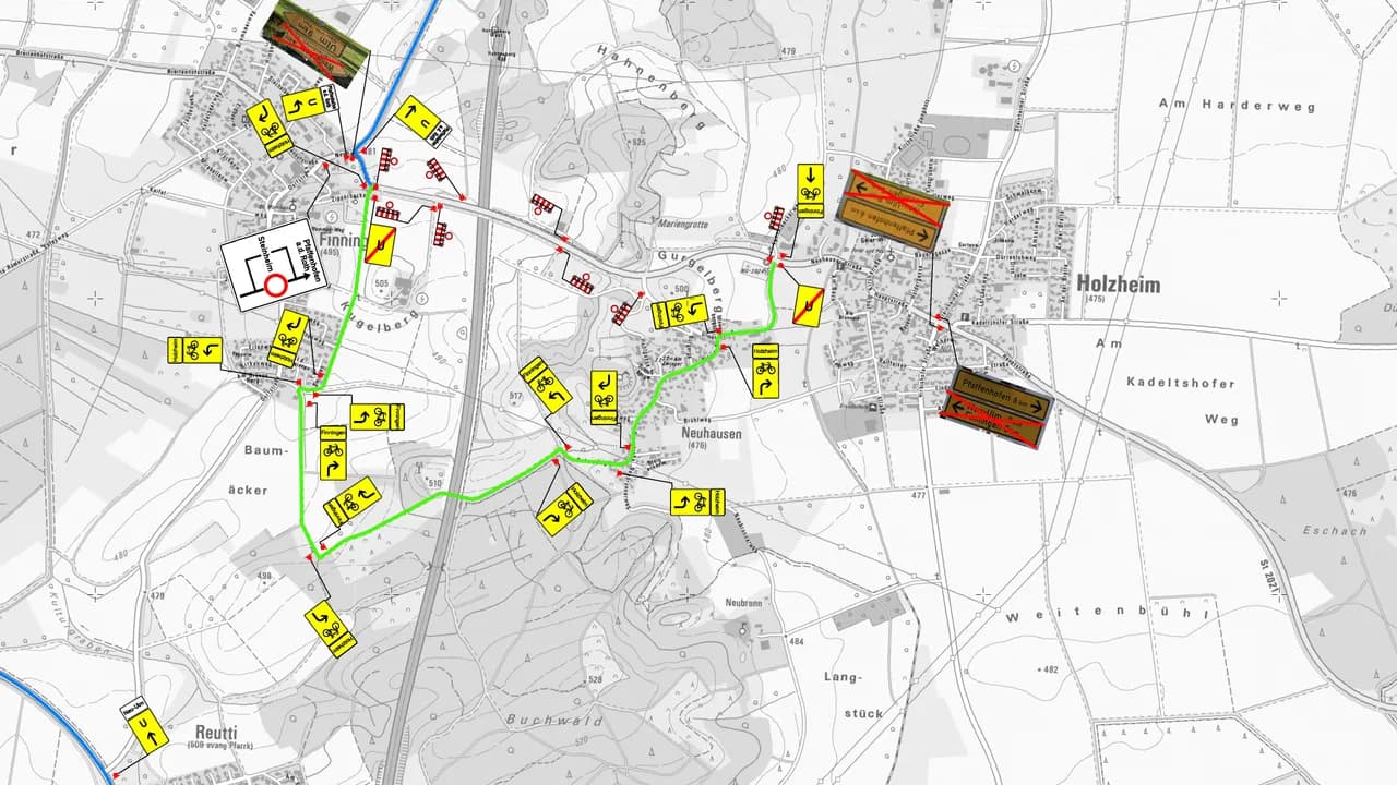 St 2021 Holzheim - Finningen: Ersatzneubau der Brücke über die A 7