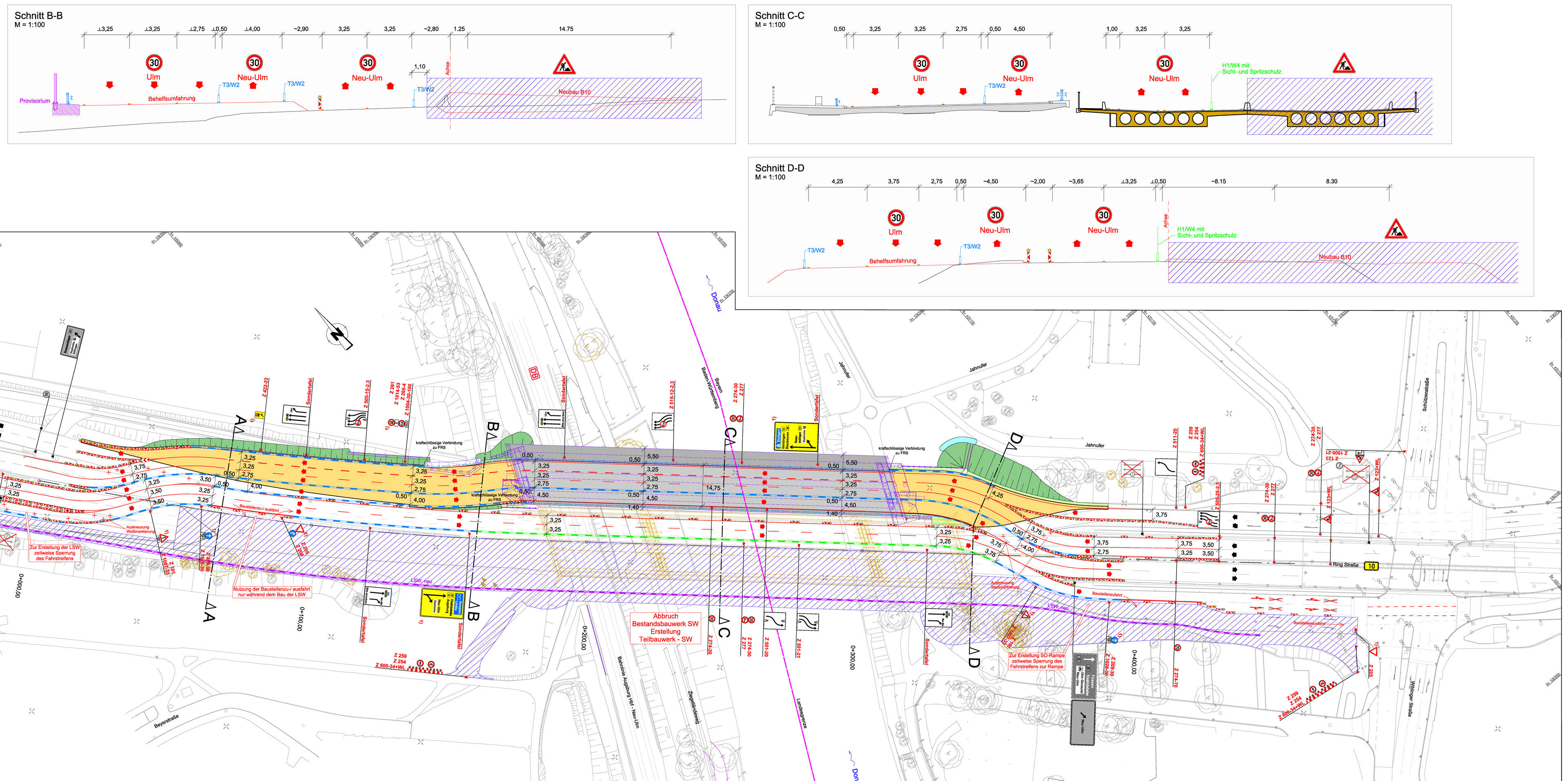 B 10 (Ulm) – AS Nersingen (A 7): Ersatzneubau der Adenauerbrücke Ulm / Neu-Ulm